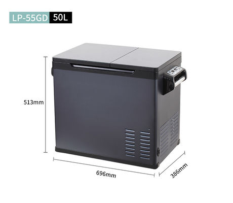 트럭용 휴대용 손잡이 냉장고 CFC 무료 50L 대용량 DC 12V 24V 자동차 냉장고