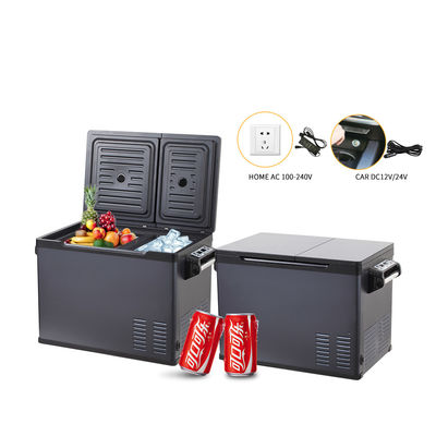 트럭용 휴대용 손잡이 냉장고 CFC 무료 50L 대용량 DC 12V 24V 자동차 냉장고