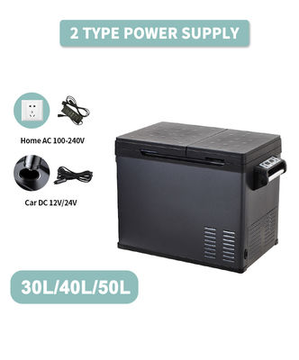 트럭용 휴대용 손잡이 냉장고 CFC 무료 50L 대용량 DC 12V 24V 자동차 냉장고